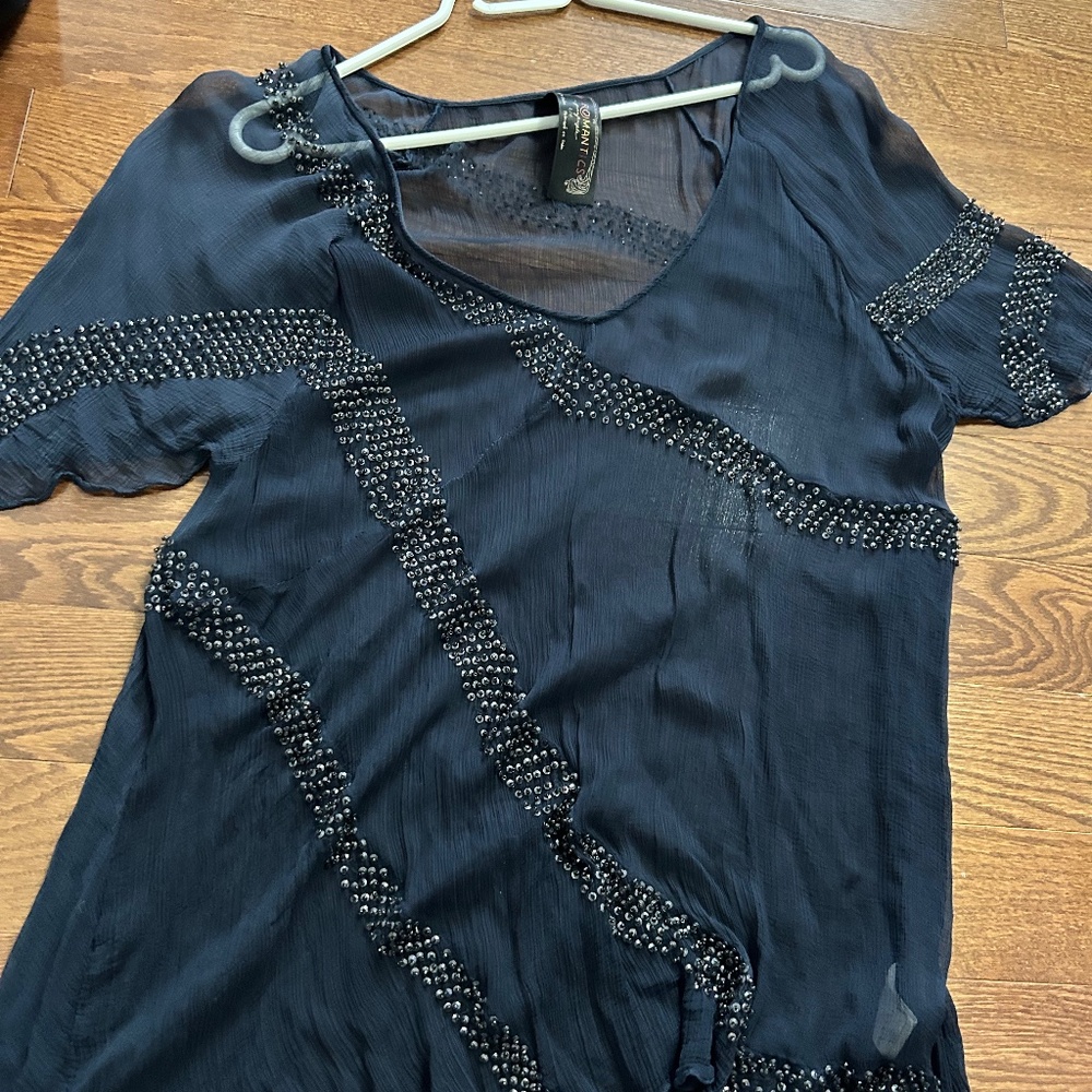 Free People sheer popover blouse
